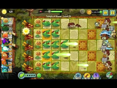 Plants Vs Zombies 2: Temple of Bloom | Level 76 #zombies #plantsvszombies #pvz #jump
