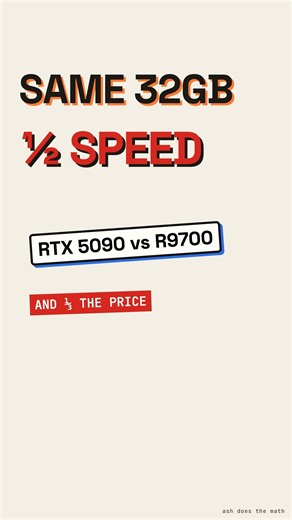 3 RTX 5090 vs Radeon R9700꞉ Same 32GB, Half the Speed