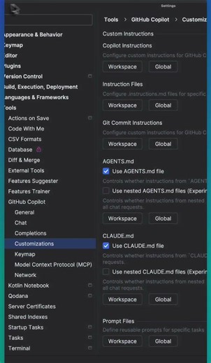 Open Copilot Settings Fast in IntelliJ