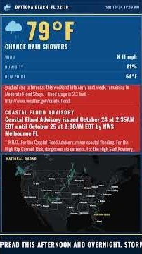 Coastal Flood Warning in Daytona Beach, FL: Live Radar & Forecast #Shorts
