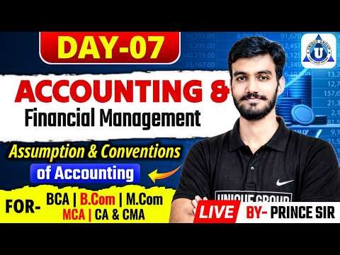 #bca || 🎯Accounting & Financial Management 📊 |🔥 Assumption and conventions of accounting 🔥| DAY-07