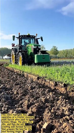 Powerful Tractor with Multi-Furrow Plow | Efficient Soil Tillage for Modern Agriculture