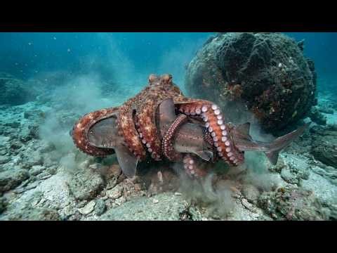 Giant Pacific Octopus: Eight Arms Against a Shark | Ocean Wildlife Documentary