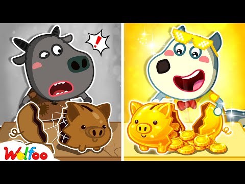 NEW | Rich vs Broke Piggy Bank Adventure 💰 How To Save Money? | Wolfoo Channel | Kids Cartoon
