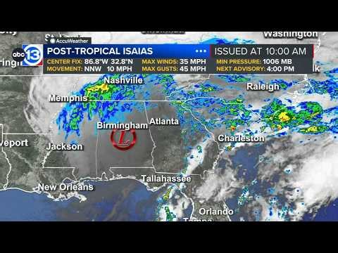 Isaias no longer a tropical system after landfall, rain continues