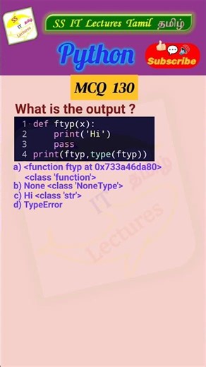 Python MCQ 130 - Function,Test Your Skills#python#pythonprogramming #pythoninterview#shorts#trending
