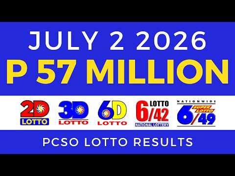 Lotto Result Today 9PM July 2 2026 PCSO