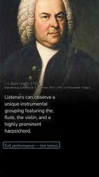 Johann Sebastian Bach — Brandenburg Concerto No. 5 in D major, BWV 1050 (3rd Movement: Allegro) (exc