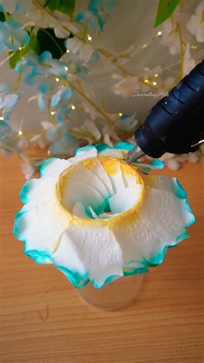 How to make Aesthetic Rose With Tissue Paper/ DIY Flower Making Ideas With Napkin/ #diy #rose #craft