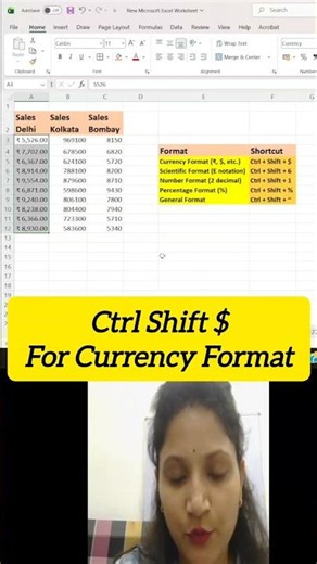 89. Excel Shortcuts for NUMBER FORMATS 💫 CURRENCY, PERCENTAGE, NUMERICAL etc.