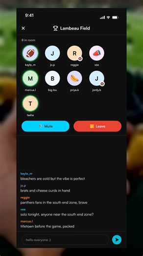 the Packers game has its own group chat 👀 everyone at Lambeau Field, tonight