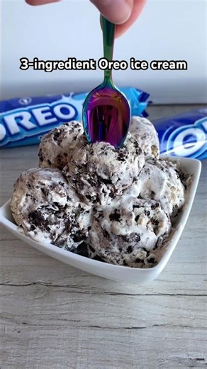 3-ingredient Oreo ice cream #recipe #shorts #food #dessert