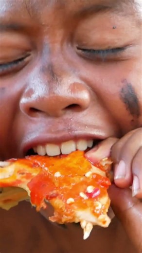Primitive Boy Eating Delicious in the Rainforest