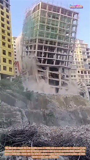The Art of Building Demolition with an Excavator