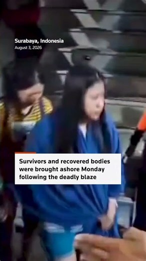 Survivors of Indonesia ferry fire arrive in Surabaya