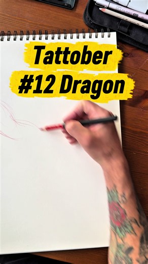 Japanese Dragon Tattoo Sketch A3 — Tattober Day 12