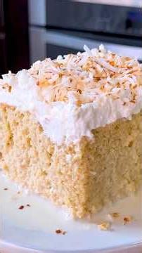 Coconut Tres Leches Cake Recipe Pastel de Coco #shorts