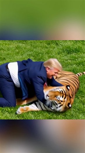 Trump posts bizarre AI video of himself taming tiger after fatal UK zoo mauling