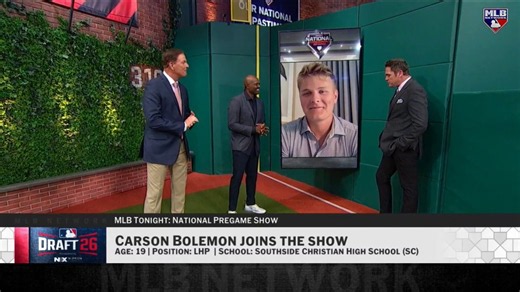 Carson Bolemon (No. 23 Draft prospect) ended his senior season with a 0.17 ERA?! 🤯The 19-year-old southpaw joins #MLBTonight to talk about his dominance and development on the mound.