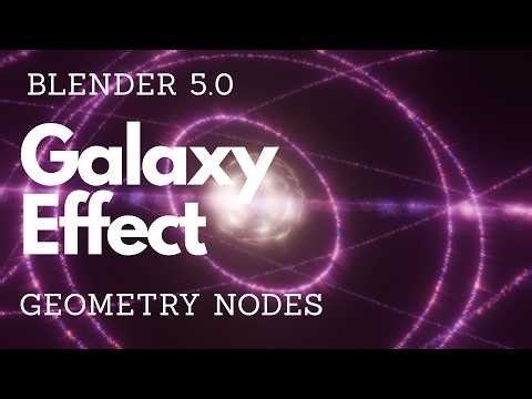Blender 5.1 geometry nodes to make a simple procedural galaxy