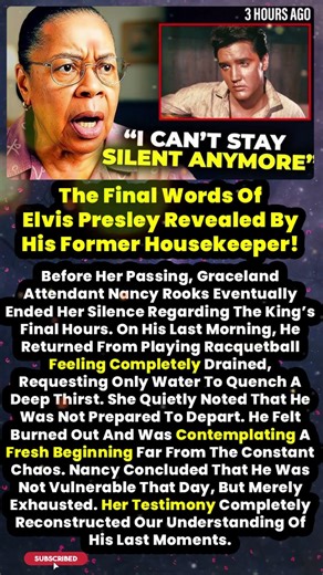 👉The Final Words Of Elvis Presley Revealed By His Former Housekeeper! #short