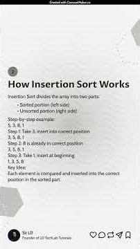 Insertion Sort Explained | Step-by-Step Java Sorting Algorithm Tutorial for Beginners #techeducation