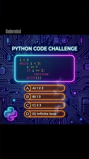 Python continue Trap 🤯🐍 | While Loop Output Explained #shorts #shortfeed #programming #quiz #new