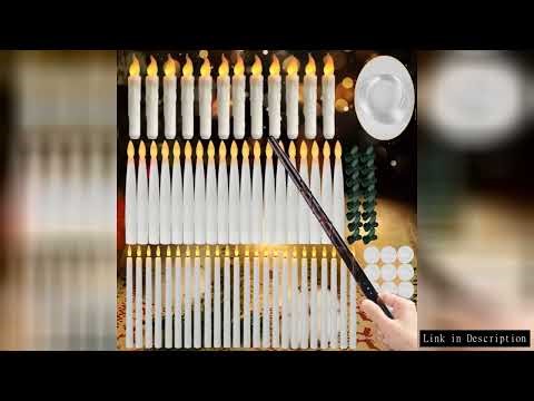 Floating Candles with Magic Wand Remote Control Flickering Warm Light Flameless Taper Candle for Chr