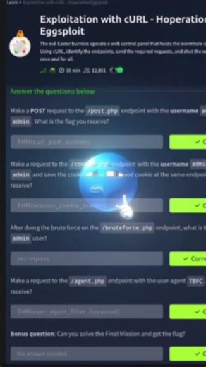 Days-24 Advent of cyber tryhackme #Exploitation with cURL - Hoperation Eggsploit #bugbountytip #hack