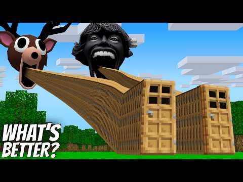 I found a LONGEST DOOR to the DEER HEAD vs SCARY 67 FACE in Minecraft !