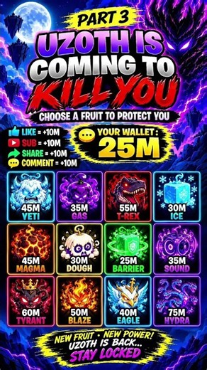 uzoth is coming to kill u choose ur fruit to protect u part 3 #bloxfruits #bloxy #robloxedits