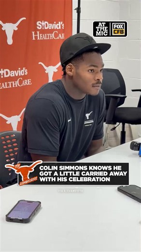 Colin Simmons addresses his unsportsmanlike conduct penalty and apologizes for his viral celebration against Tennessee. (via @EvanVieth) https://t.co/tL8mgYzKsW