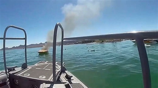 Three rescued after boat explodes on Arizona lake