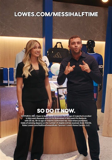 🚨 Lowe’s Messi Halftime Event is happening RIGHT NOW ⚽ You have the chance to WIN items worn, touched or signed by Leo Messi! Exclusively for Lowe’s Rewards members. Sign up for free at Lowes.com/MessiHalftime and enter for your chance to win until July 22! #ad #lowespartner #LowesMessi