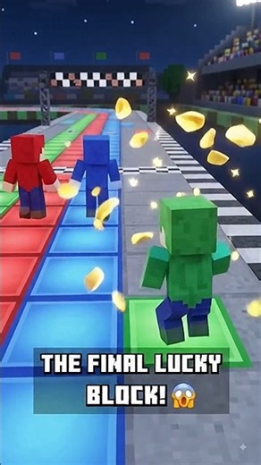 😱 Red vs Blue vs Green! WHO WINS the Lucky Block Race?! 🏆🔥 #Minecraft #Shorts #Gaming #trending
