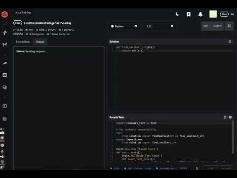codewars python Find the smallest integer in the array