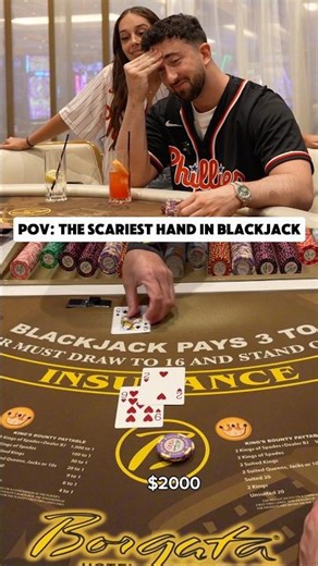 Only the REAL blackjack players will double this hand…👀 #casino #blackjack #gambling
