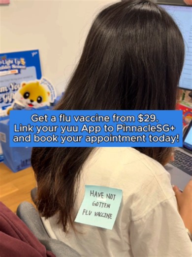 Consider this your not-so-subtle nudge to get your flu vaccination 👀 Head to the yuu App, link to the PinnacleSG App and book your appointment for $29 vaccination rates. 💙
