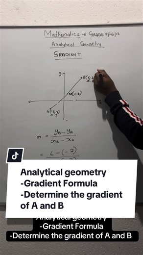 Mathematics ( Analytical geometry ; Gradient Formula ; Determinethe gradient of A and B ; Grade 8/9/10/11/12) #analyticalgeometry #mathematics #grade10 #gradient #slope
