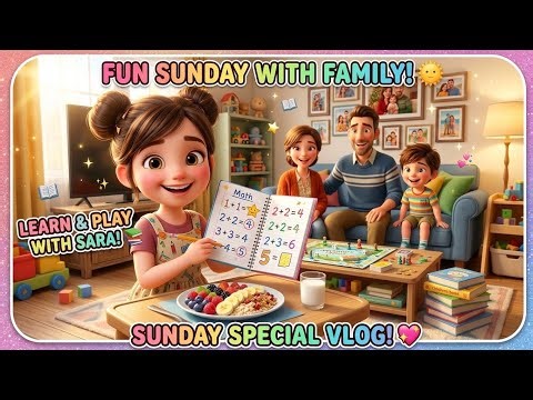 Fun Sunday Routine with Sara & Family! ✨Healthy Habits & Learning with Sara 📚🌈
