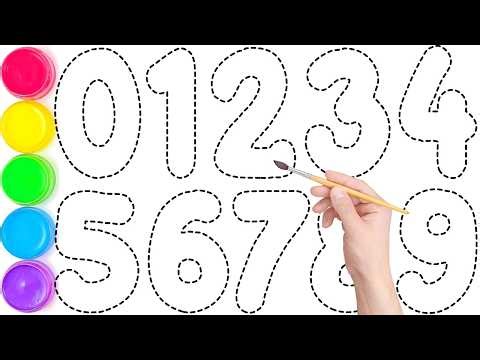 1234567890, How to Draw Number 1 to 10 for kids | Satisfying Number Painting ✨ #Coloring #maths