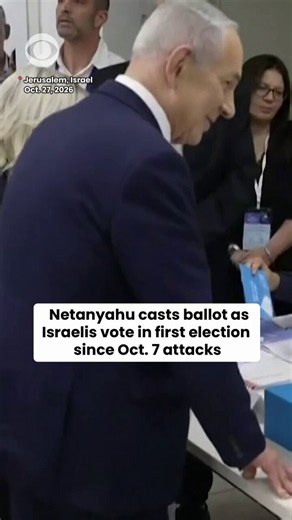 Israeli Prime Minister Benjamin Netanyahu cast his ballot in Jerusalem on Tuesday as Israelis headed to the polls for the country's first general election since the October 7, 2023, Hamas-led attacks.Netanyahu and his governing coalition face a divided opposition amid growing https://t.co/f51GmnpMQj