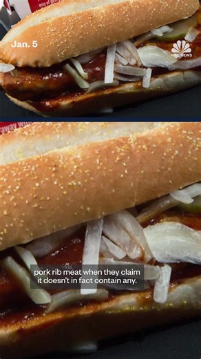 Plaintiffs in a class action lawsuit against McDonald's claim that the chain is misleading customers in that the McRib does not use real pork ribs. | NBC News