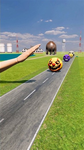 Big & Small Moon Cars vs GIANT Slap Hand! 😱💥 Who Will Survive? | BeamNG.drive #shorts