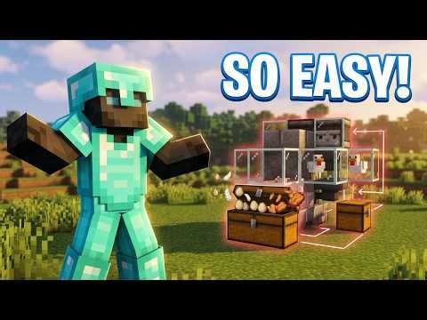 Building an AUTOMATIC Chicken Farm in Minecraft!
