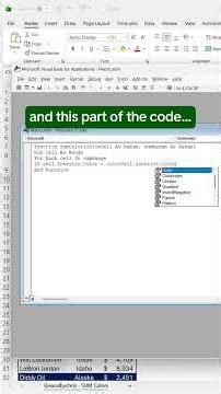 How to sum colored cells in Excel using VBA custom formula! #excel #spreadsheet #vba