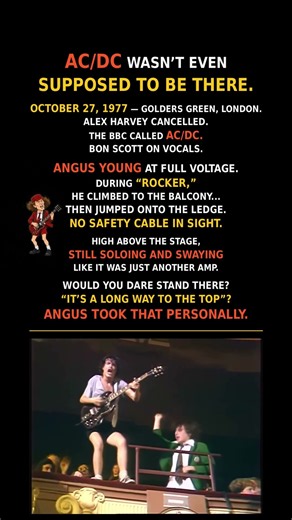 AC/DC’S ANGUS YOUNG RISKED IT ALL HIGH ABOVE THE STAGE! ⚡🎸 (1977)