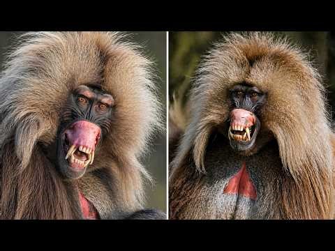 Gelada Baboon 👹 The SCARIEST Herbivore!