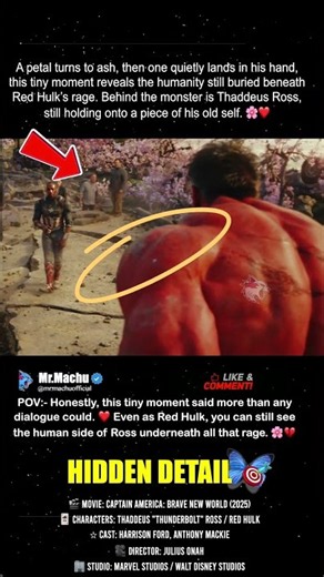 A single petal showed his TRUE humanity, BUT.. 🌸"Captain America: Brave New World (2025) #shorts