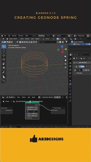 Blender Tutorial Creating Geonode Spring